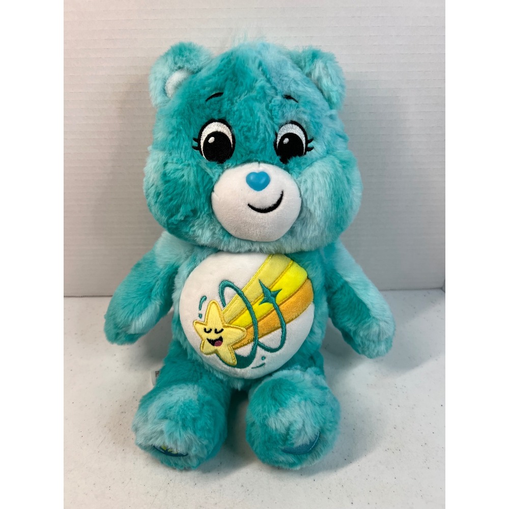 Care Bears Color Splash Collection Wish Bear 14" Teal Aqua Plush Basic Fun 2024